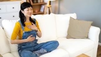 Woman practicing mindfulness for her wellbeing