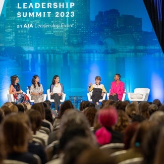 women leaders convening on mainstage at WLS 2023