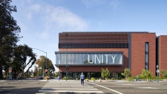 Library from Across Mission Blvd