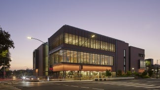 Library at Night from Across Mission Blvd