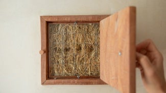 Interior of straw bale construction home