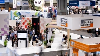 Expo floor at the AIA Conference on Architecture & Design