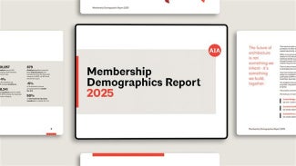 Graphic showing pages of AIA Membership Demographics Report 2025