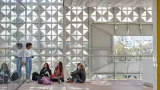 students sitting inside of American School Foundation of Guadalajara | High School with cutout images
