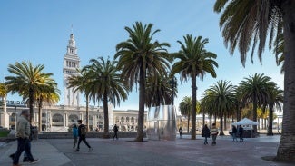 At the bustling junction of Embarcadero and Market Streets, the first AmeniPOD provides restroom services for residents and tourists alike and creates a new urban landmark in San Francisco.