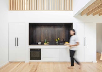 Bovina Cabin kitchen in New York's Hudson Valley.