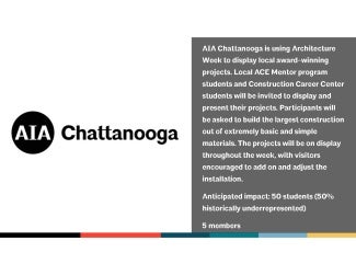 AIA Chattanooga is celebrating Architecture Week with a week-long project display and interactive exhibit.