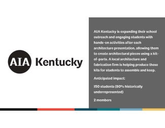 AIA Kentucky is celebrating Architecture Week by visiting local schools for presentations and hands-on activities.