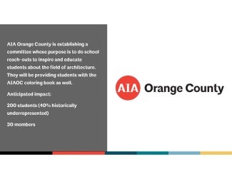 AIA Orange County is celebrating Architecture Week by visiting schools and distributing AIAOC coloring books.