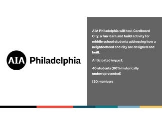 AIA Philadelphia is celebrating Architecture Week by hosting Cardboard City for middle school students.