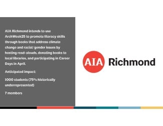 AIA Richmond promotes literacy skills through Architecture Week.