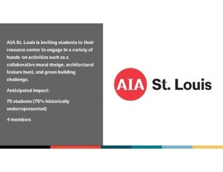 AIA St. Louis is celebrating Architecture Week by providing a variety of hands-on activities to students.