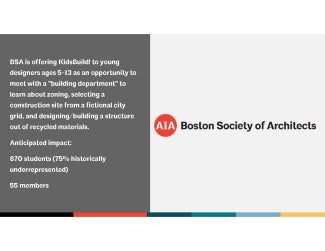 AIA Boston Society of Architects is expanding their KidsBuild! program during Architecture Week.