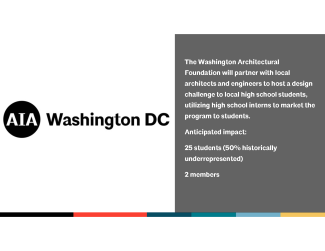 The Washington Architectural Foundation will offer a design challenge to high school students.