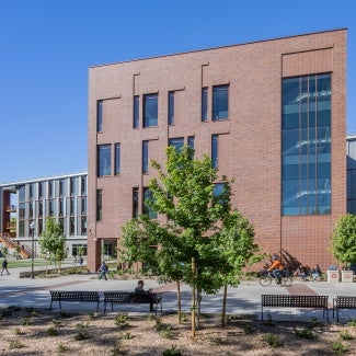 The new Natural Sciences Building and site design represents a focus on the concept of connectivity at various scales, addressing aspects of campus, materiality, curriculum and equitable access. The building’s exterior design bridges the architectural expression of the historic brick campus core and the surrounding contemporary feel of the mid-century structures.