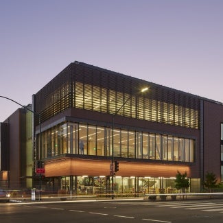 Library at Night from Across Mission Blvd