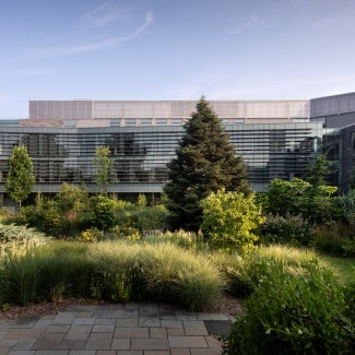 Singer Hall serves as backdrop to Swarthmore College’s expansive Nason Garden enhancing its prominence as an important destination in the arboretum campus.