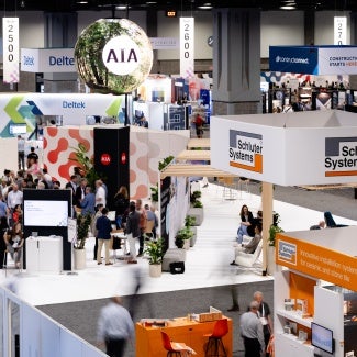 Expo floor at the AIA Conference on Architecture & Design