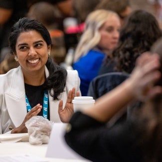 Women networking at Women's Leadership Summit