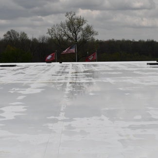 Hybrid roof system on a commercial building