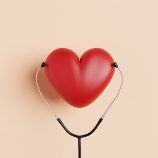 heart with stethoscope